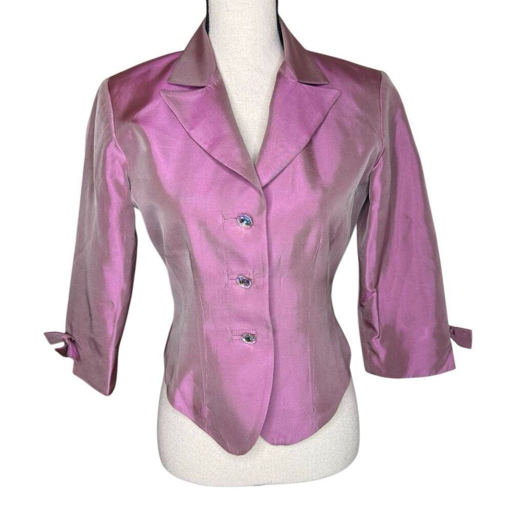 JS Collections Evening Jacket in Iridescent Mauve Sz 4 Vintage, Y2K
